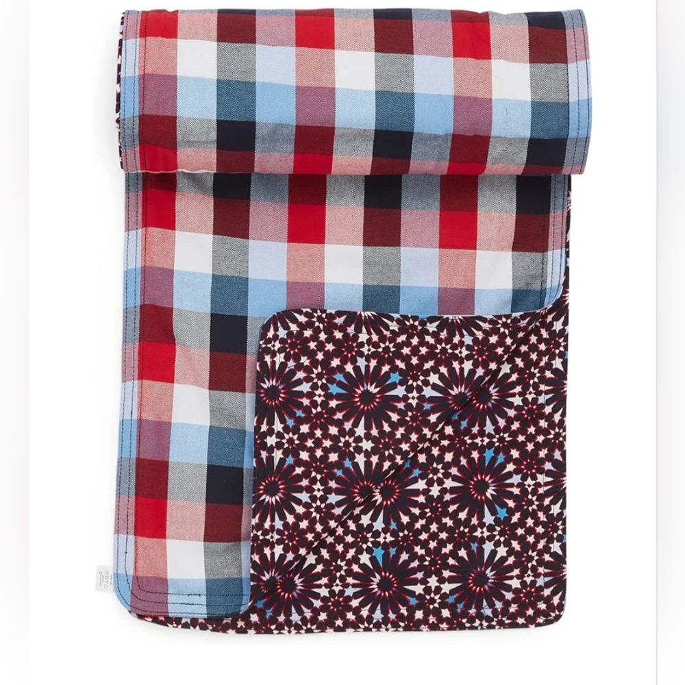 Vera Bradley Cotton Reversible Table Runner, USA Patriotic Plaid, One Size